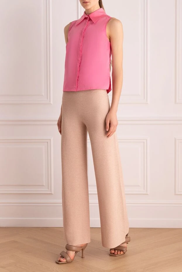 D.Exterior woman pink viscose and polyester trousers for women 149775 - photo 2