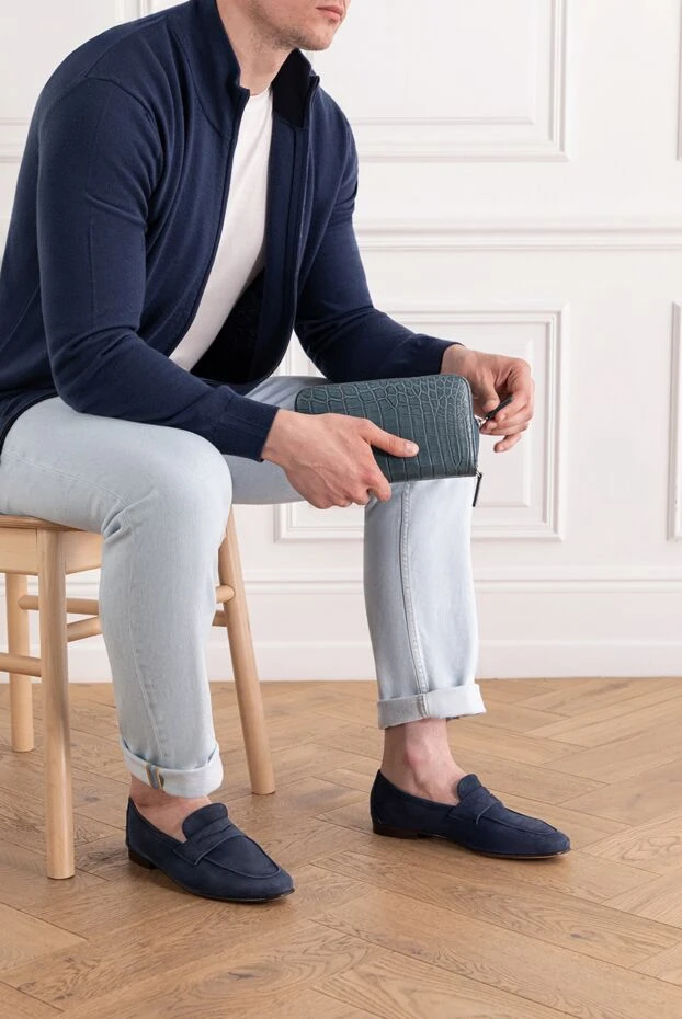 Andrea Ventura gray suede loafers for men 149839 - photo 2
