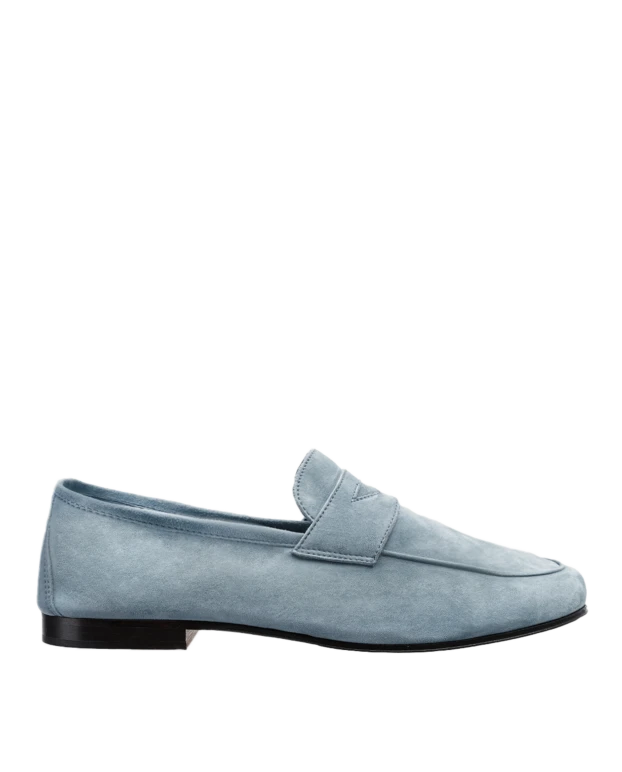 Blue suede loafers for men