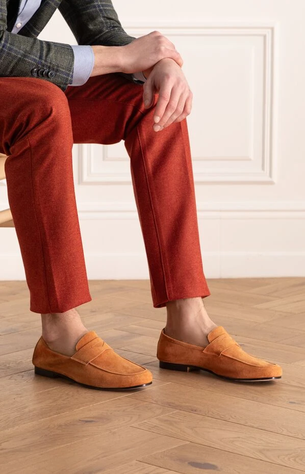 Andrea Ventura man orange suede loafers for men buy with prices and photos 149847 - photo 2