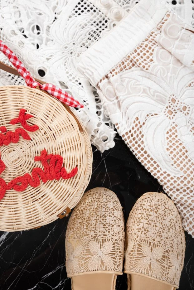 Zimmermann women's beige buffalo mules with embroidered sweatshirt 149860 - photo 2