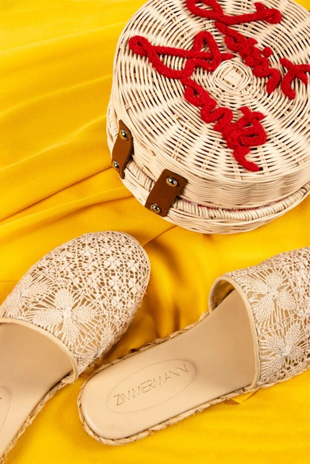 Zimmermann women's beige buffalo mules with embroidered sweatshirt 149860 - photo 3