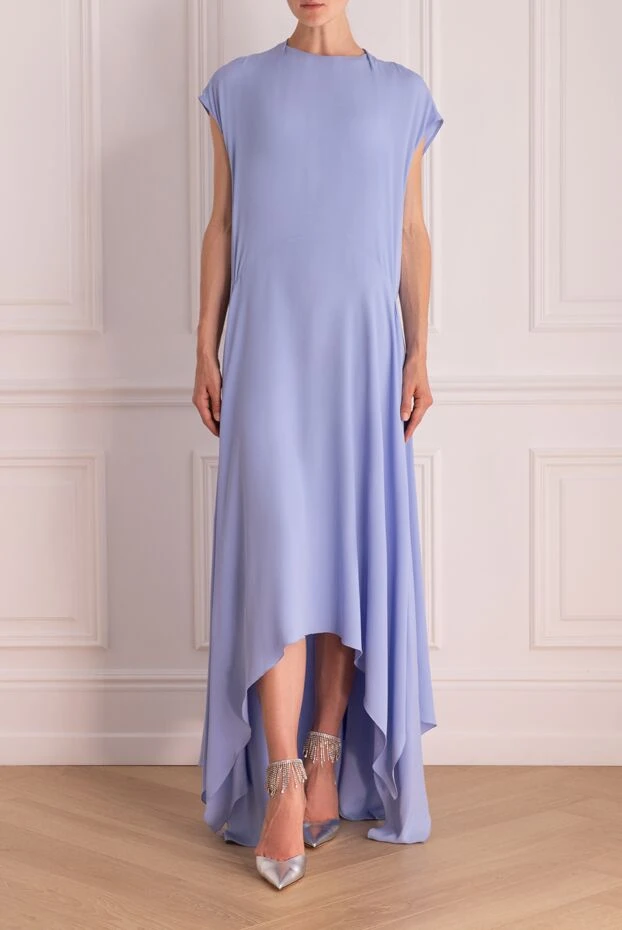 Erika Cavallini woman blue acrylic and silk dress for women 149895 - photo 2