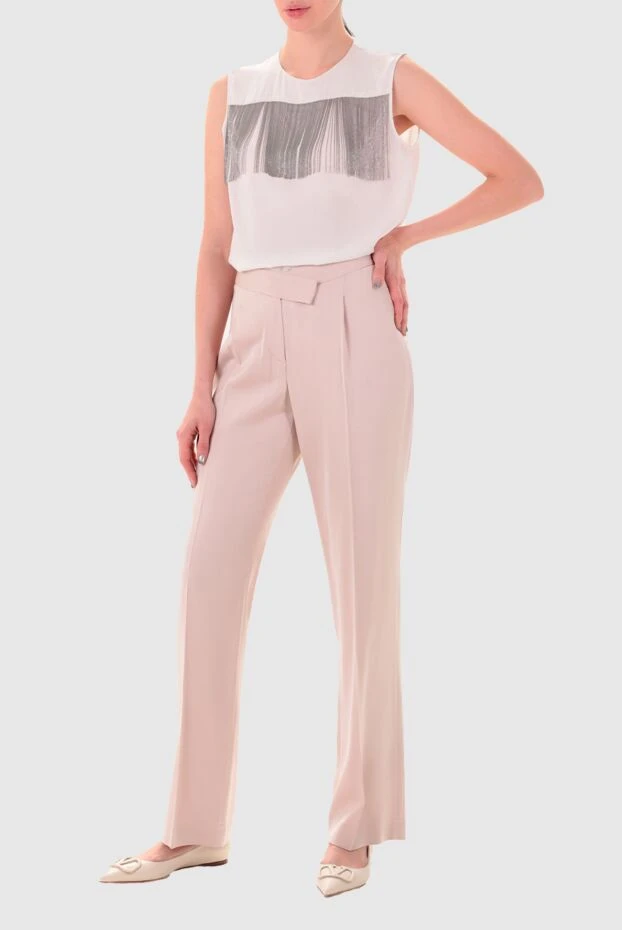 Max&Moi женские брюки из вискозы и шерсти белые женские купить с ценами и фото 149941 - фото 2