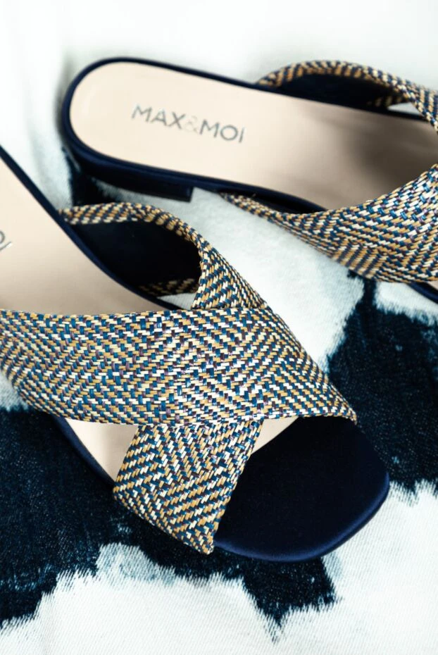 Max&Moi women's leather slippers with a braid pattern, blue 149961 - photo 2