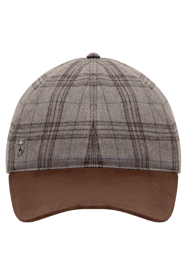 Corneliani man cap made of silk, cashmere and genuine leather beige for men buy with prices and photos 150004 - photo 1