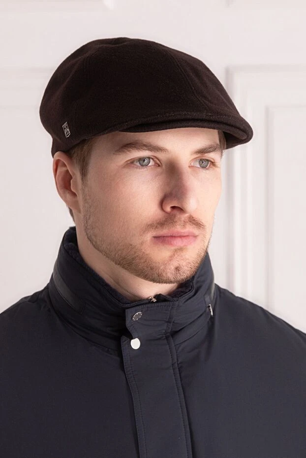 Corneliani man brown wool, cotton and silk cap for men 150009 - photo 2