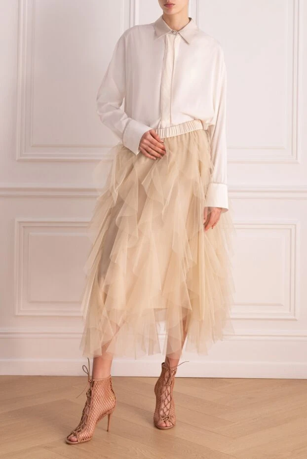 Peserico woman beige silk skirt for women 150032 - photo 2