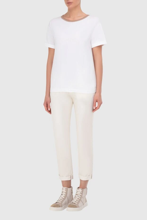 Peserico женские футболка из хлопка белая женская купить с ценами и фото 150047 - фото 2