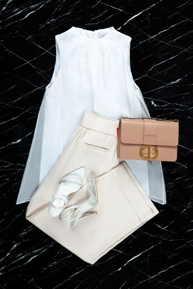 Peserico women's wide-leg trousers beige 150050 - photo 2