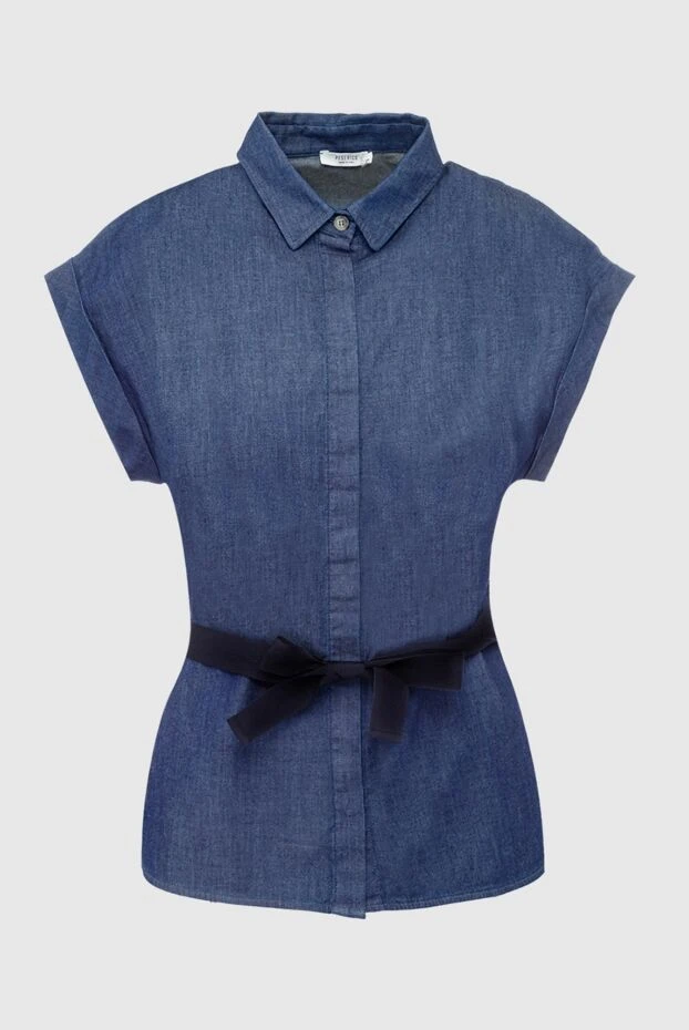 Peserico женские блуза из хлопка синяя женская купить с ценами и фото 150056 - фото 1