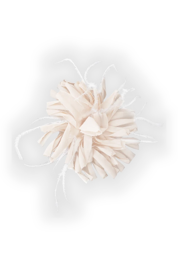 Peserico brooch for women beige in the shape of a flower made of fabric strips 150077 - photo 1