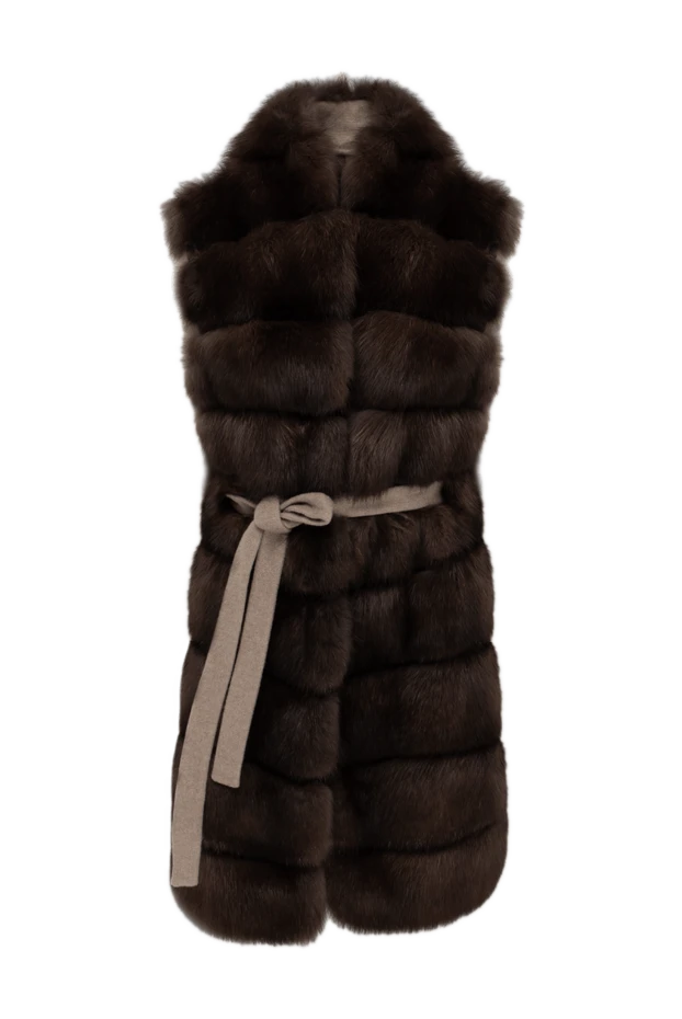 FG Furs woman brown women's vest made of natural sable and cashmere fur 150083 - photo 1