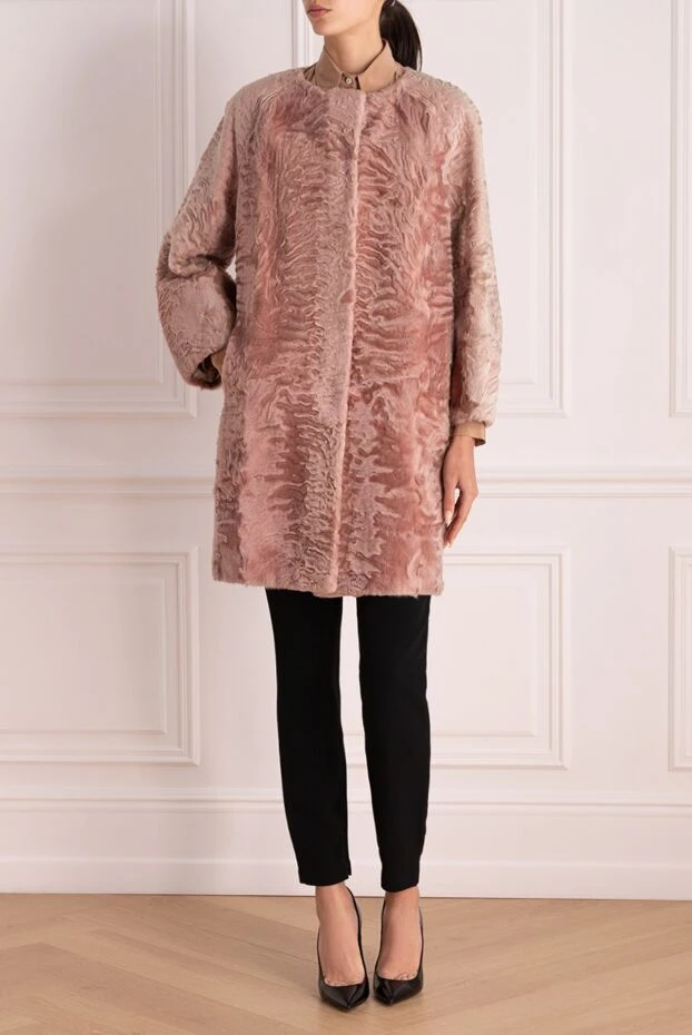 FG Furs woman women's pink astrakhan fur coat buy with prices and photos 150085 - photo 2