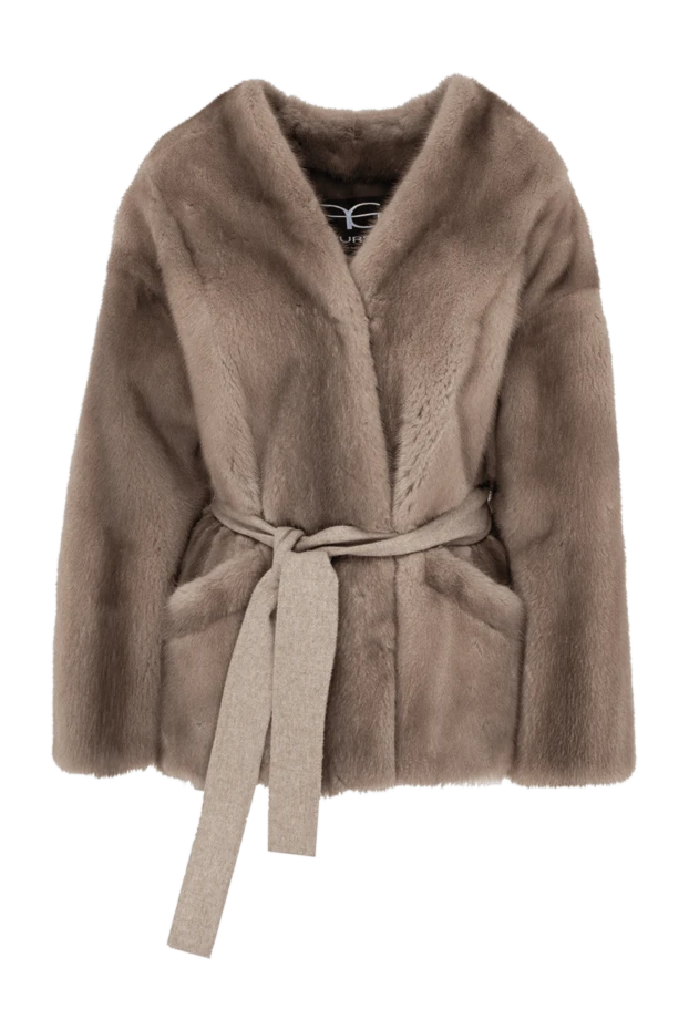 FG Furs женские шуба из натурального меха норки бежевая женская купить с ценами и фото 150086 - фото 1