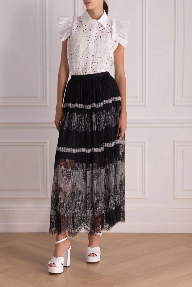 Ermanno Scervino женские юбка из полиамида черная женская купить с ценами и фото 150133 - фото 2