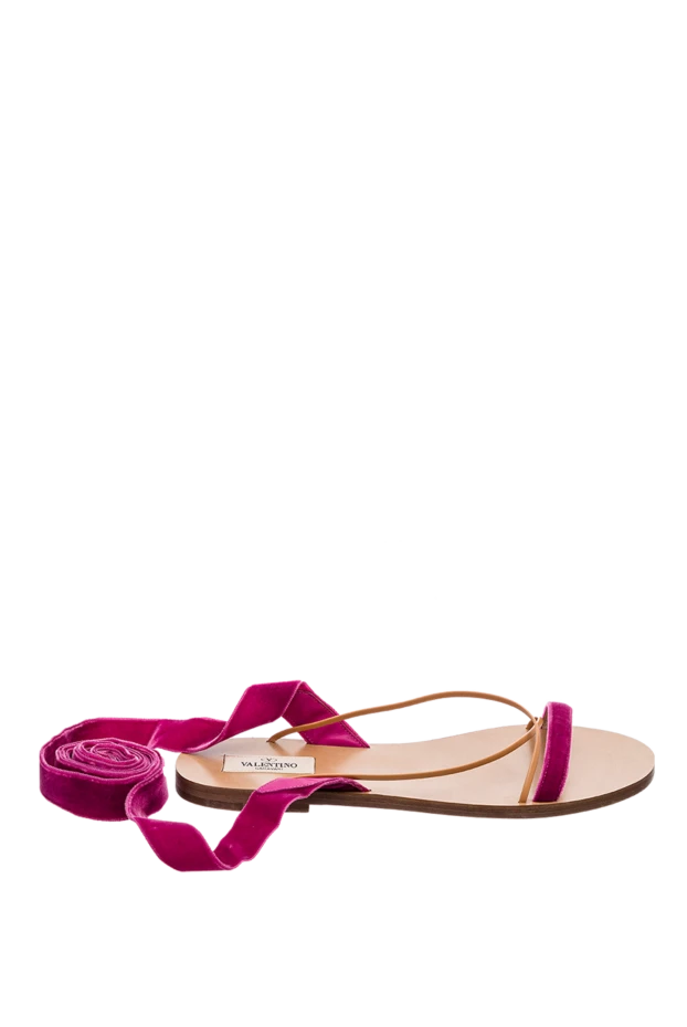 Valentino woman pink leather and velor sandals for women buy with prices and photos 150169 - photo 1