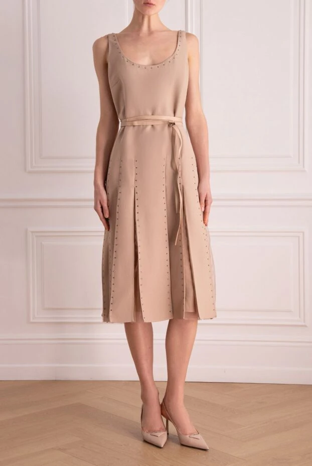 Valentino woman beige wool and silk dress for women 150185 - photo 2