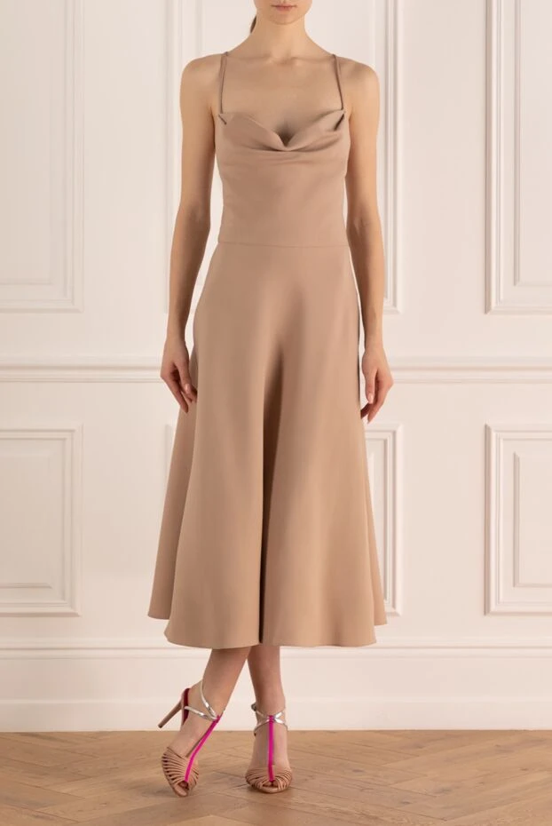 Valentino женские платье из шерсти и шелка бежевое женское купить с ценами и фото 150189 - фото 2