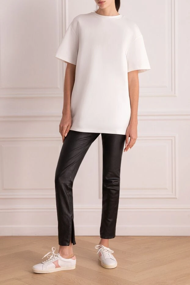 Valentino woman black leather trousers for women buy with prices and photos 150191 - photo 2