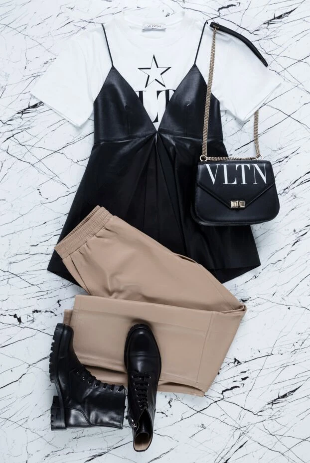 Valentino black leather flared top 150194 - photo 2