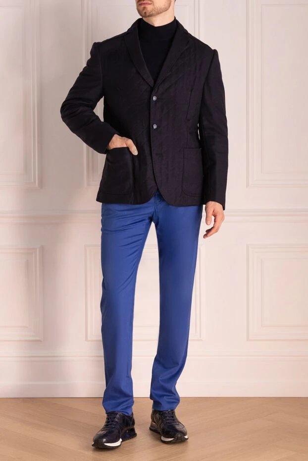 Cesare di Napoli мужские брюки синие мужские купить с ценами и фото 150204 - фото 2