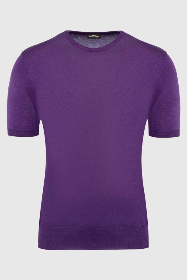 Cesare di Napoli man short sleeve jumper in cotton and silk purple for men buy with prices and photos 150227 - photo 1