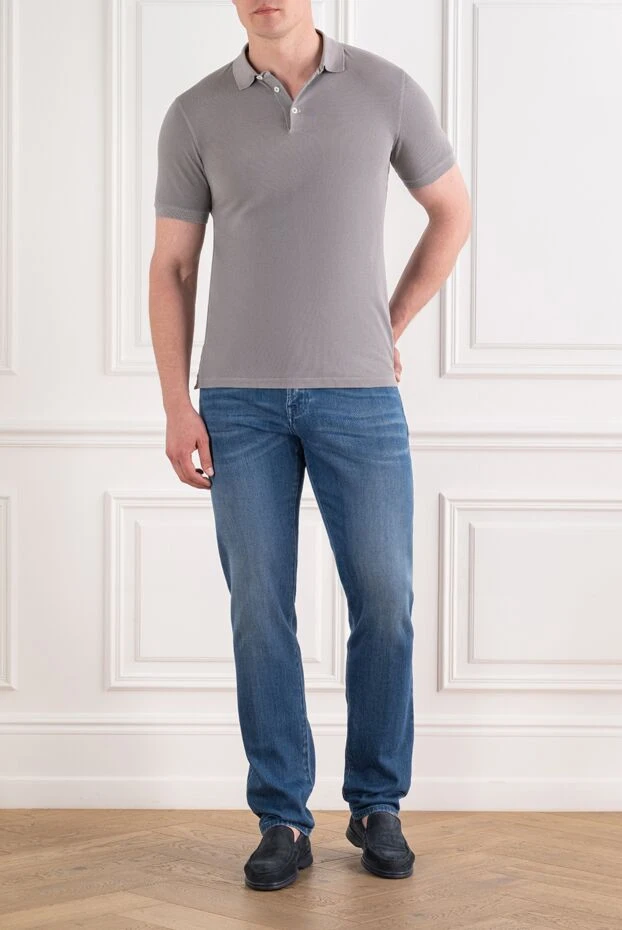 Polo made of cotton white for men - photo 2