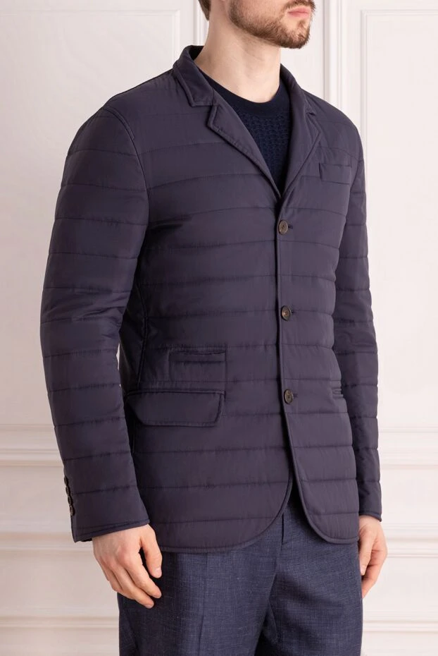 Brunello Cucinelli куртка из нейлона синяя мужская 150396 - фото 3