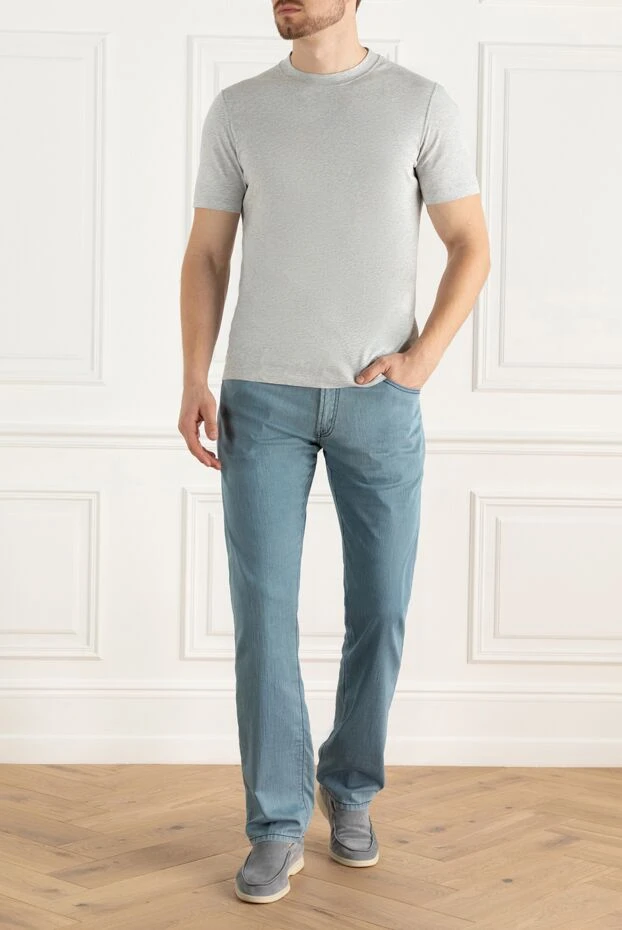 Scissor Scriptor men's universal jeans blue with dense fabric 197120 - photo 2