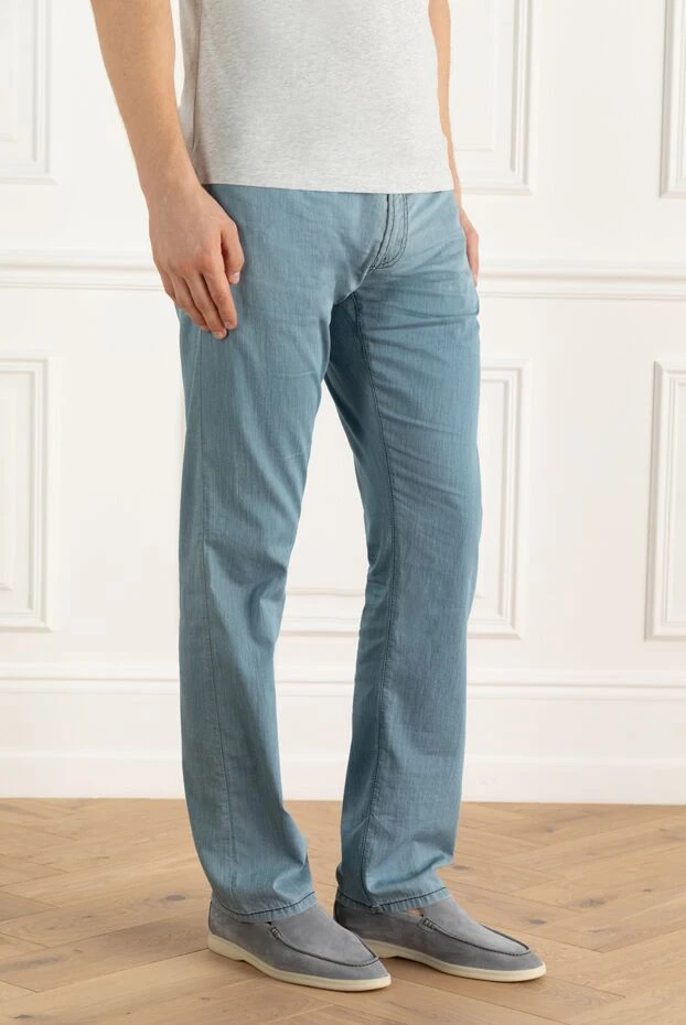 Scissor Scriptor men's universal jeans blue with dense fabric 197120 - photo 3
