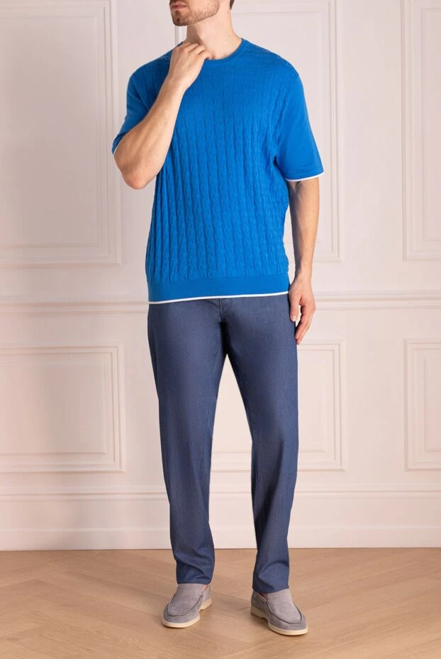 Scissor Scriptor мужские джинсы из хлопка и полиуретана синие мужские купить с ценами и фото 150418 - фото 2