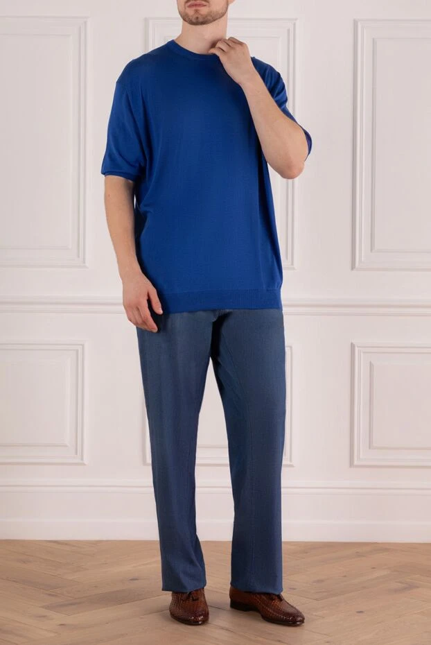 Scissor Scriptor мужские джинсы из хлопка и полиуретана синие мужские купить с ценами и фото 150425 - фото 2