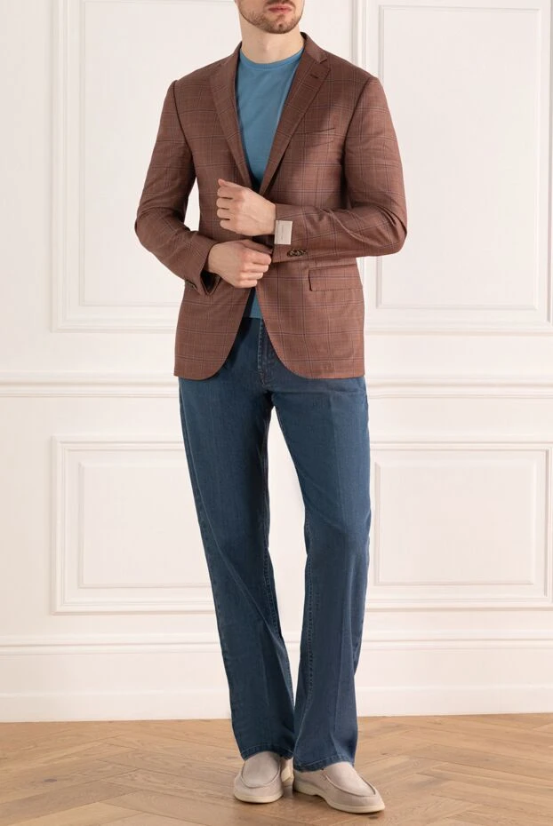 Corneliani мужские пиджак из шерсти коричневый мужской купить с ценами и фото 150474 - фото 2
