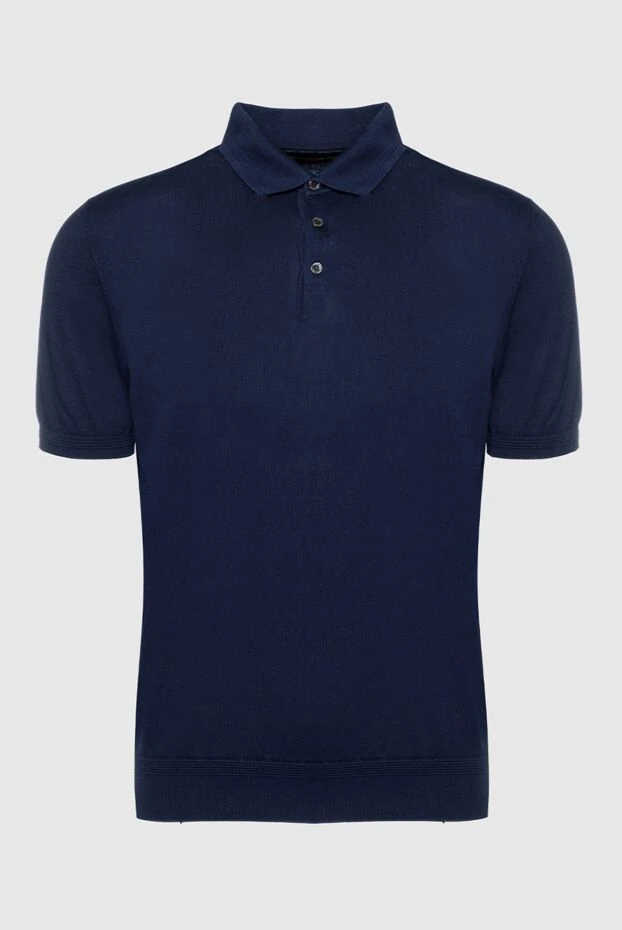 Corneliani men's navy blue knit polo shirt 196499 - photo 1