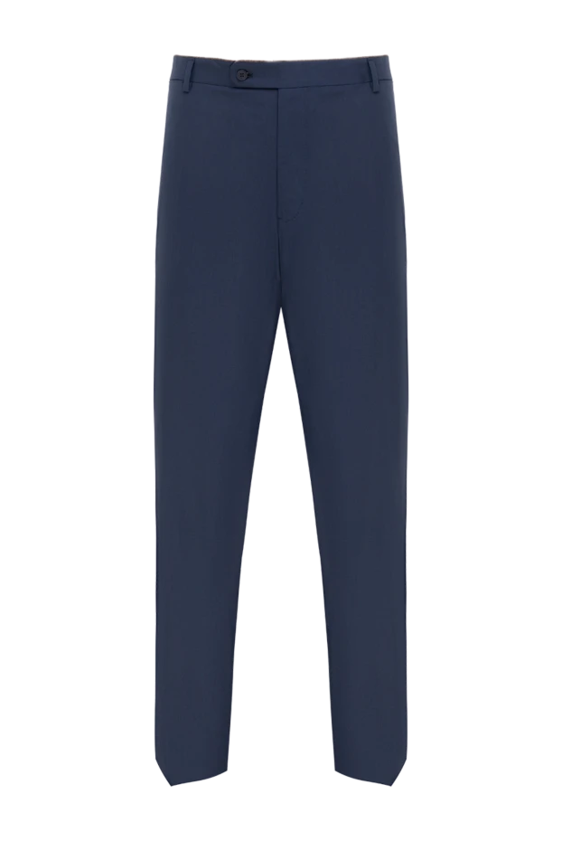 Blue wool and cashmere pants for men - photo 1