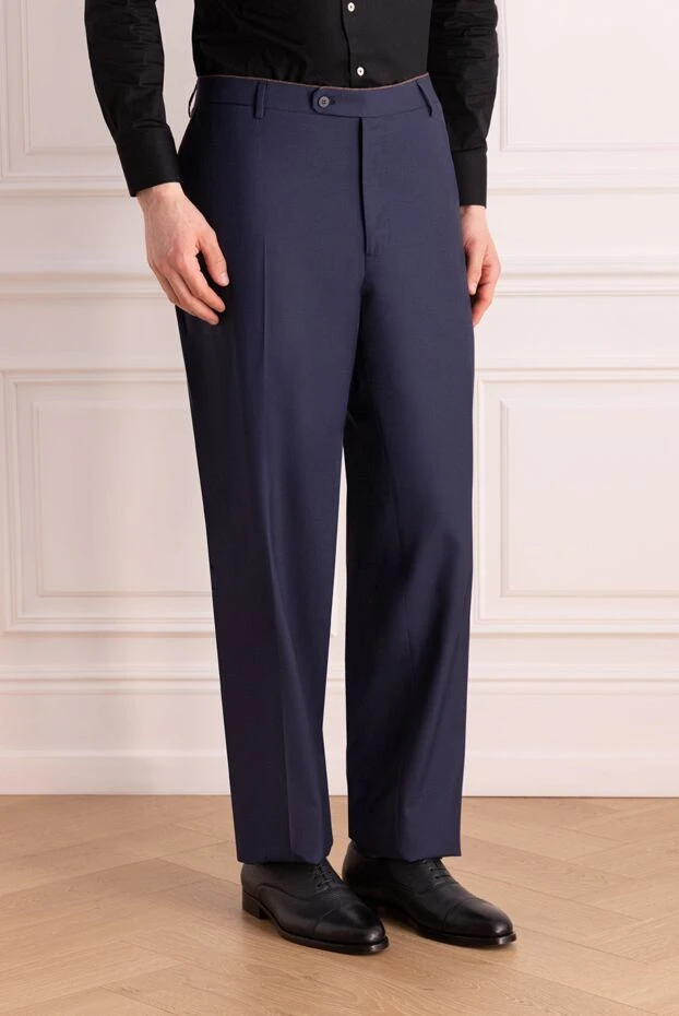 Stefano Ricci blue wool and cashmere pants for men 150514 - photo 3