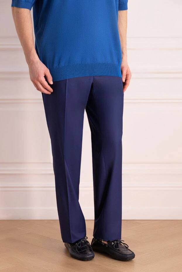 Stefano Ricci classic trousers made of lightweight wool in a rich blue tone 150515 - photo 3