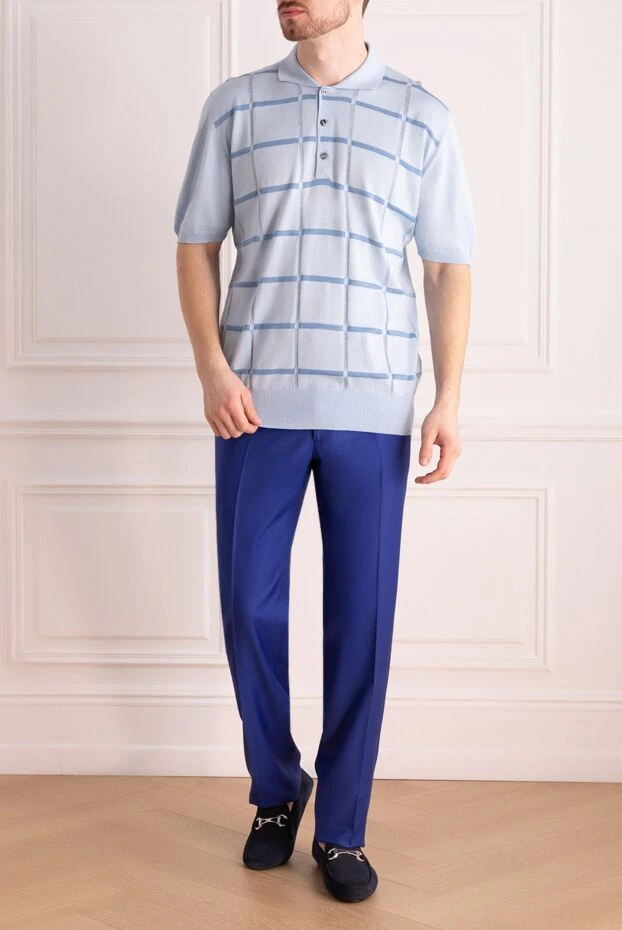 Stefano Ricci blue trousers made of fine wool with a slight sheen to the fabric 150517 - photo 2
