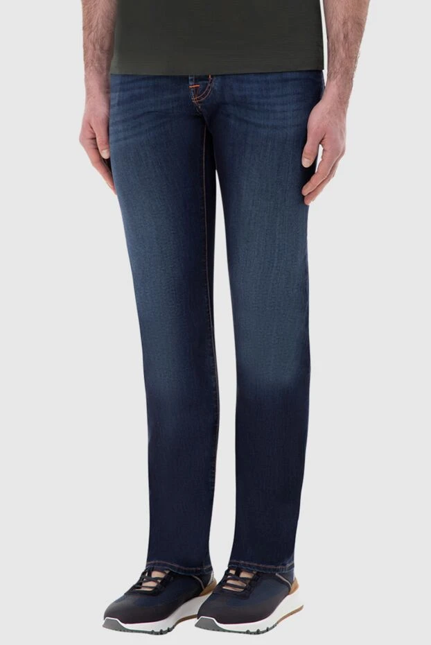 Jacob Cohen мужские джинсы из хлопка и полиэстера синие мужские купить с ценами и фото 150547 - фото 2
