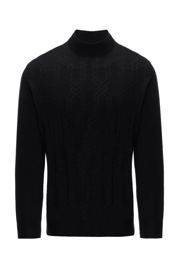 Zilli man men's jumper with a high stand-up collar made of cashmere and silk, black buy with prices and photos 150620 - photo 1
