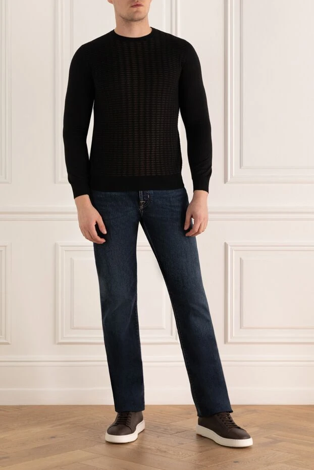 Zilli man black cashmere and silk jumper for men buy with prices and photos 150625 - photo 2