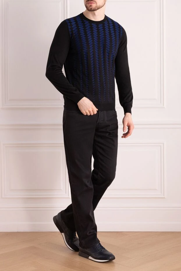 Zilli man cashmere and silk jumper blue for men buy with prices and photos 150627 - photo 2