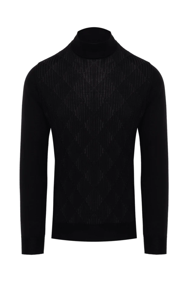 Zilli man men's jumper with a high stand-up collar made of cashmere and silk, black buy with prices and photos 150628 - photo 1