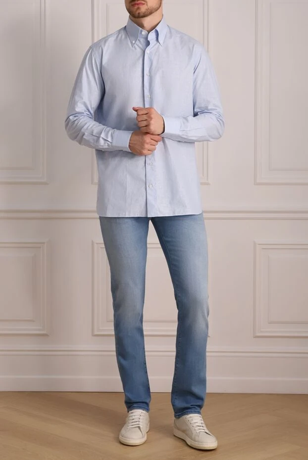 Zilli man blue cotton shirt for men buy with prices and photos 150640 - photo 2