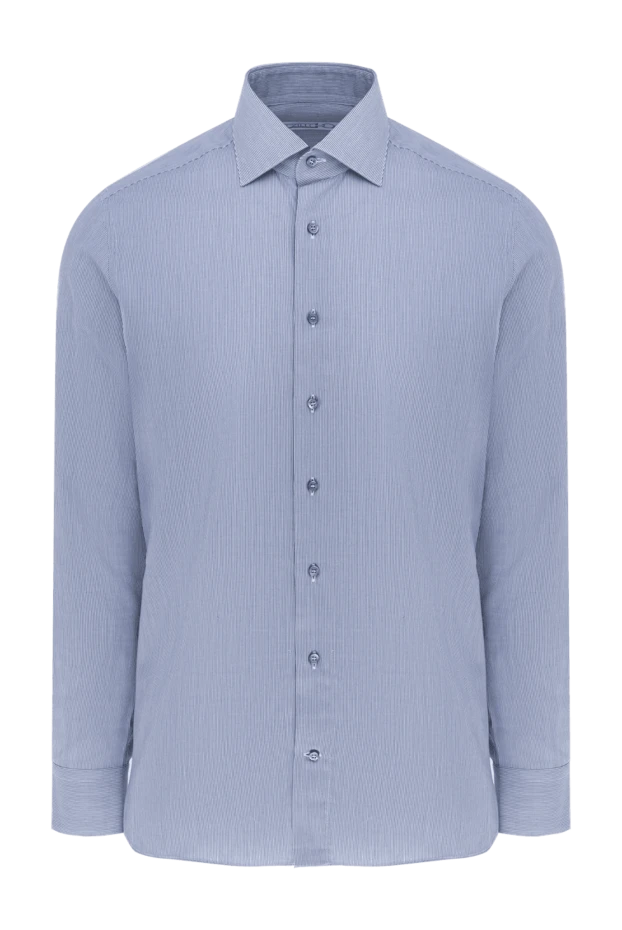 Zilli мужские сорочка из хлопка синяя мужская купить с ценами и фото 150646 - фото 1