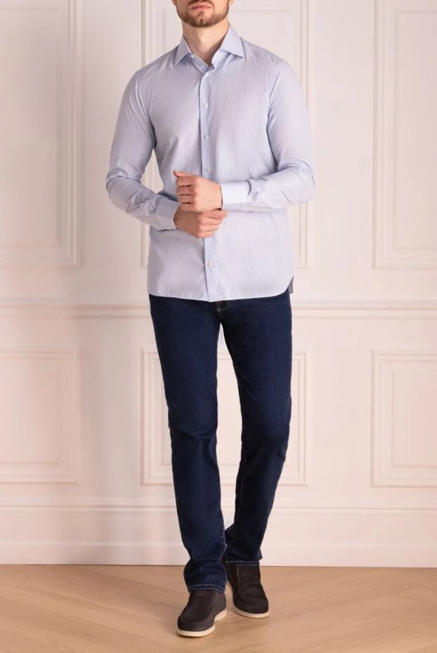 Zilli man blue cotton shirt for men buy with prices and photos 150648 - photo 1
