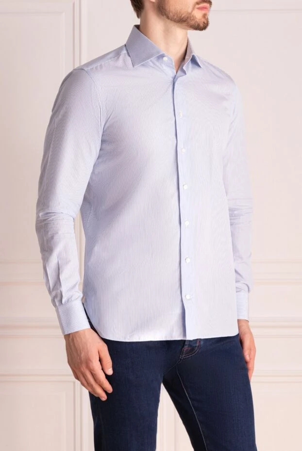 Zilli man blue cotton shirt for men buy with prices and photos 150648 - photo 2