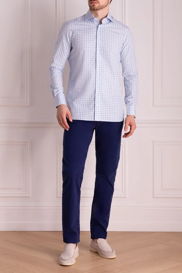 Zilli man blue cotton shirt for men buy with prices and photos 150651 - photo 2