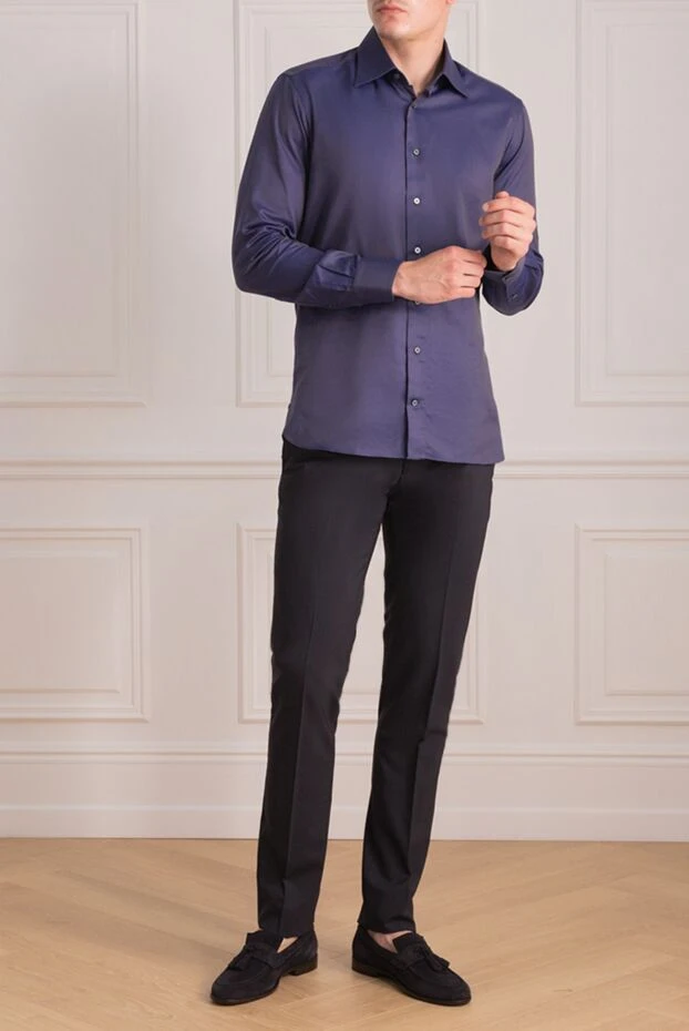 Zilli man violet cotton shirt for men buy with prices and photos 150654 - photo 2